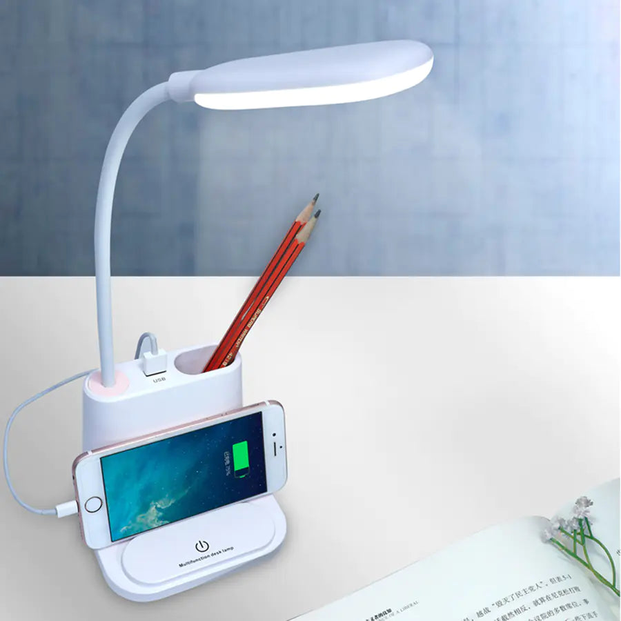 Creative LED Desk Lamp with Phone Charging & Holder