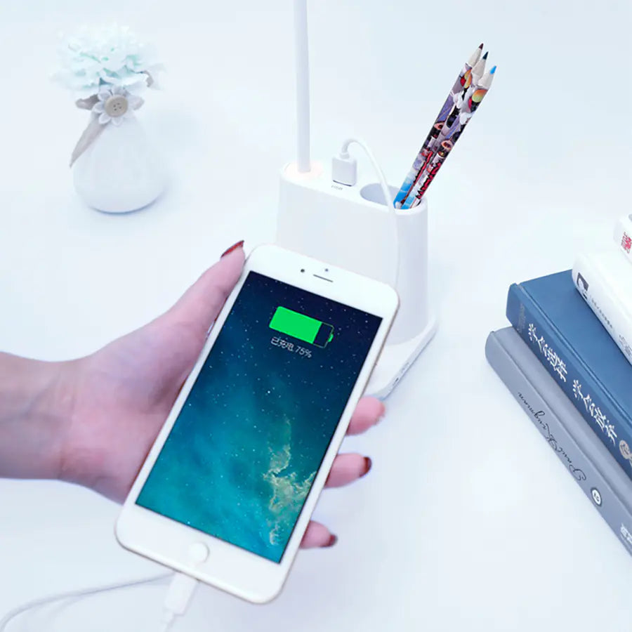 Creative LED Desk Lamp with Phone Charging & Holder