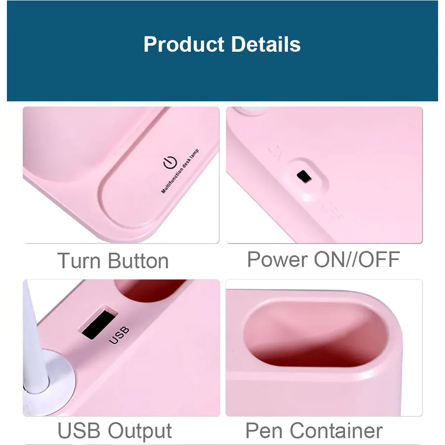 Creative LED Desk Lamp with Phone Charging & Holder