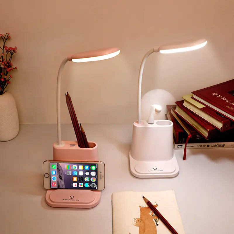 Creative LED Desk Lamp with Phone Charging & Holder